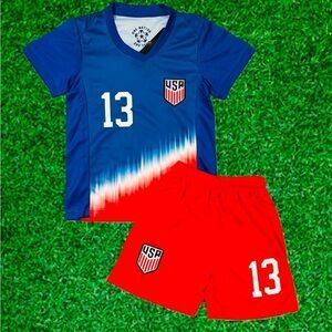 ALEX MORGAN KID YOUTH JERSEY SET SIZE LARGE 28 AGE 10-11 NEW WITH TAGS US JERSEY